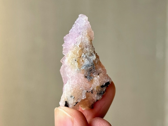 Canga Rose Quartz with Blue Tourmaline, 19g, Rare Find, Crystallized Rose Quartz, Taquaral, Minas Gerais, Brazil S526