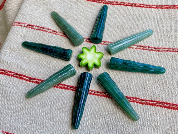 Andean Cactus Crystal, Choice of Jade or Aventurine, 3" Hand-Carved Grandfather Medicine Cactus for Shamanic Mesa, Pendant or Crystal Grid