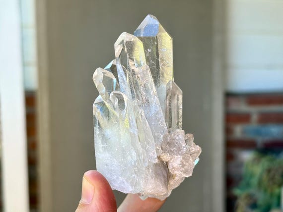 Starbrary Quartz Cluster, Water Clear, 180g, Quartz with Star Markings, Corinto, Minas Gerais, Brazil V121