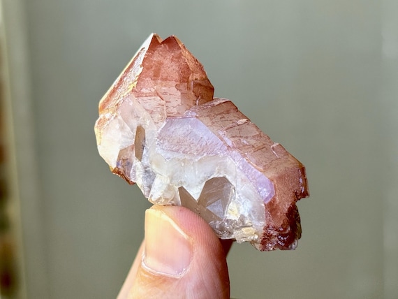 Red Dragon Quartz Cluster, Double Terminated, 49g, Root Chakra, Calming & Grounding Energies, Bahia, Brazil T794