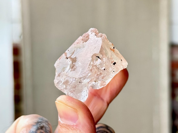 Ancient Sage Pink Dissolution Quartz with Hydrothermal Etchings, 54g, Spiritual Transformation & Evolution, Para, Brazil S047