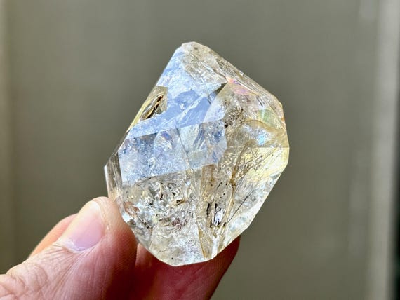 Herkimer Diamond Quartz, Water Clear & Double Terminated, 47g, New Find, Third Eye Chakra, Universal Life Force, New York T715