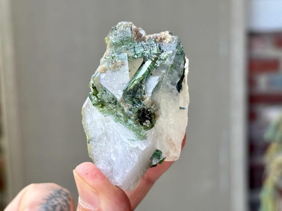 Green Tourmaline Quartz, Aricanga Mine, 97g, New Find, São Jose da Safira, Minas Gerais, Brazil S981