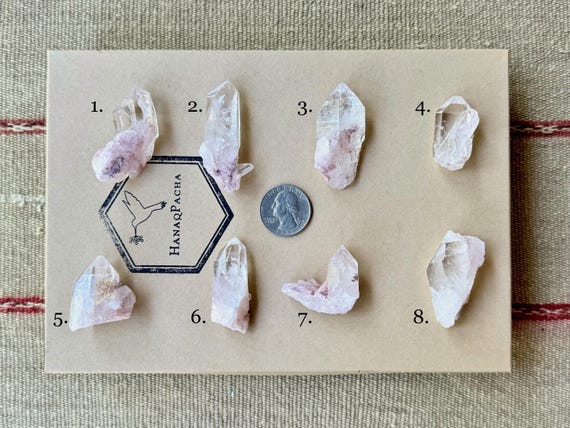 Pink Lemurian Quartz, Choose ONE of Eight High Quality Colombian Lemurians with Mild Pink Hues and Inclusions, Santander, Colombia R618