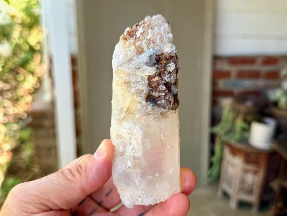 White Halloysite Quartz, Self-Healed Termination, 294g, Old Find, Angel Phantom Quartz, Crown Chakra, Boyaca, Colombia V545