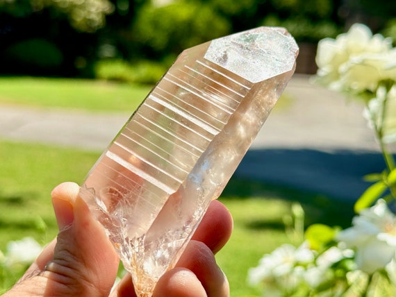 Tangerose Lemurian Quartz with Window Facet, Sacral Chakra Crystal, 174g, Serra do Cabral, Minas Gerais, Brazil R435