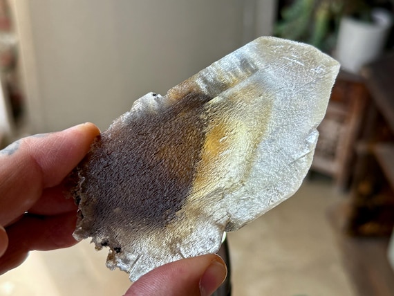 Phantom Selenite, Goethite Inclusion, 102g, Purification & Energetic Cleansing, Bermejillo, Durango, Mexico A659