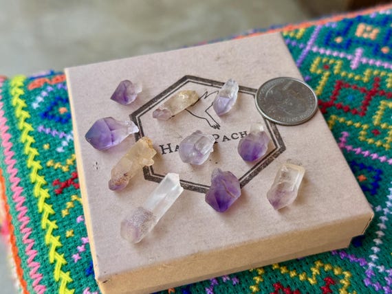 Indigo Child Amethyst Lot,  Scepter Formations, 10 pcs, Old Find, Spiritual Evolution, Madagascar B279