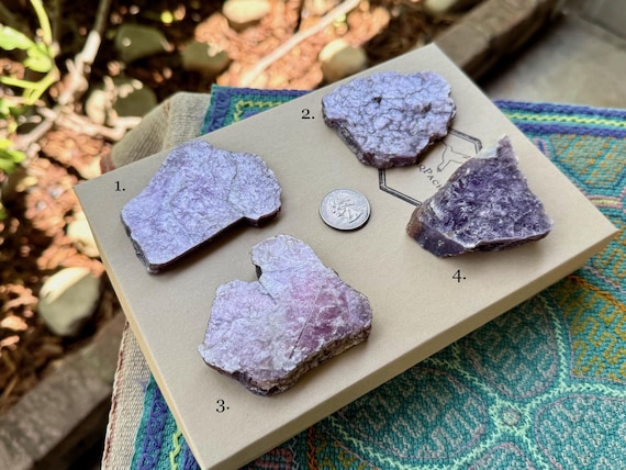 Purple Lepidolite, Choose ONE of Four, Lithium-Rich Lepidolite Crystals, Calming Energies and Stress Relief, Brazil S944