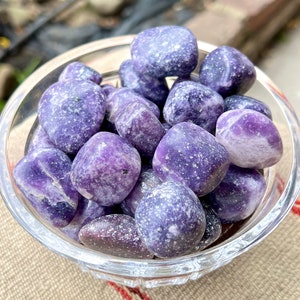 Purple Lepdiolite, Polished Lepidolite Tumbles with Vibrant Color, Lithium-Rich Stone with Relaxing and Calming Energies