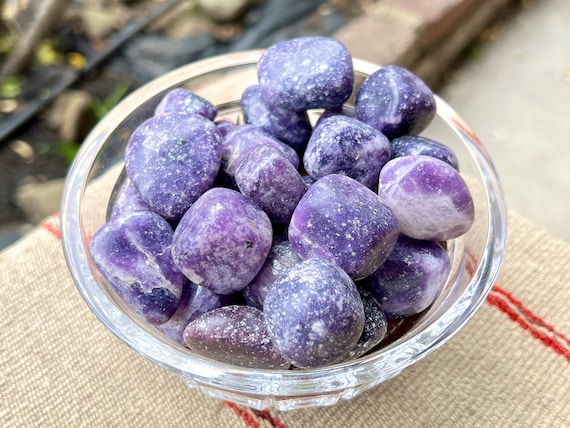 Purple Lepdiolite, Polished Lepidolite Tumbles with Vibrant Color, Lithium-Rich Stone with Relaxing and Calming Energies