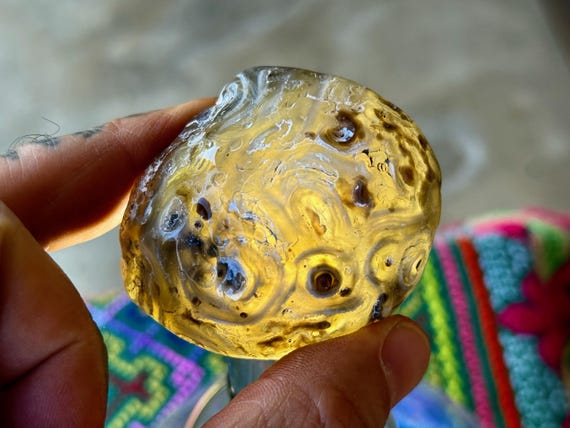 Enhydro Ocean Agate with Ancient Moving Water, 102g, Rare Find, Earth and Water Elements, Stability and Self-Reliance, Brazil V278