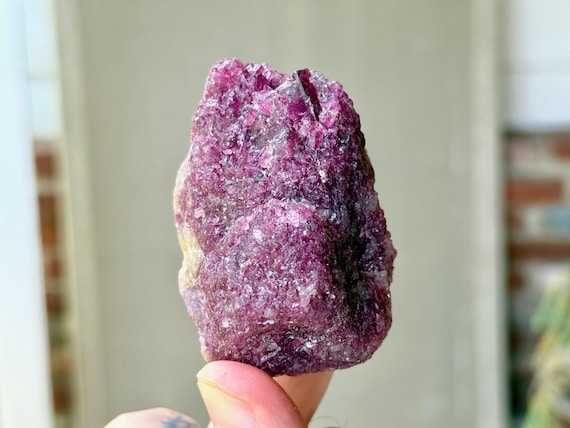 Unicorn Stone with Pink Tourmaline & Purple Lepidolite, 149g, Heart Chakra Crystal, Coronel Murta, Minas Gerais, Brazil W899