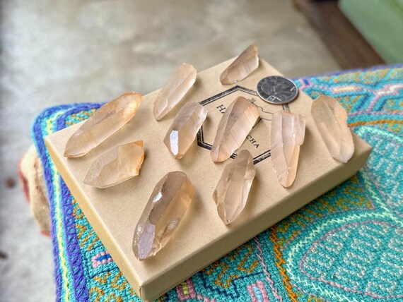 Tangerine Lemurian Quartz Lot, 10 pcs, New Find, Crystals for Empowerment & Manifestation, Minas Gerais, Brazil T082