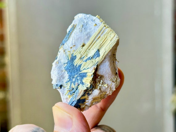 Golden Rutile & Black Hematite on Matrix, 61g, New Find, Conductor Amplifier Crystal, Novo Horizonte, Bahia, Brazil P803