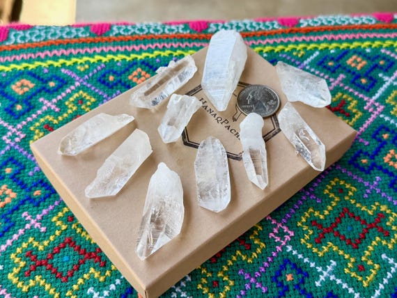 Lemurian Quartz Lot, 10 pcs, Old Find, Water Clear Lemurians, Santander, Colombia B387