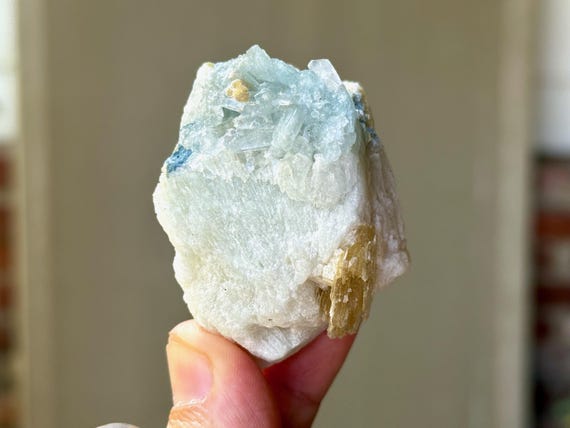 Indicolite Quartz, Blue Tourmaline & Golden Mica, 87g, New Find, Clairvoyance and Mediumship, Jenipapo, Minas Gerais, Brazil T581