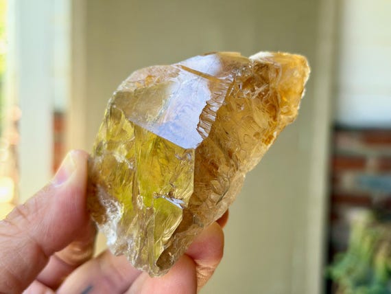 Elestial Citrine, Natural Golden Hue, 204g, Manifestation & Creativity, Aracuai, Minas Gerais, Brazil V460