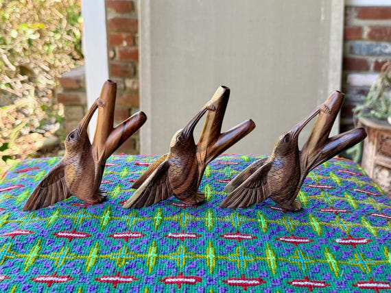 Hummingbird Kuripe, Traditional Shamanic Self-Applicator Pipe, Hand Carved from Tropical Wood