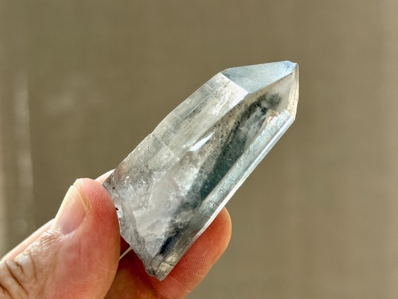 Black Phantom Lemurian Quartz, 47g, Detoxification & Purification, Bahia, Brazil B688