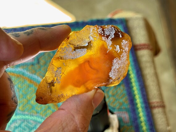 Enhydro Agate with Ancient Moving Water, 47g, Earth and Water Elements, Carnelian Agate for Empowerment & Creativity, Indonesia S681