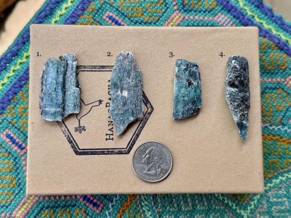 Ocean Kyanite, Choose ONE of Four, Blue-Green Kyanite Crystals, Heart & Throat Chakra Connection, Tanzania S628