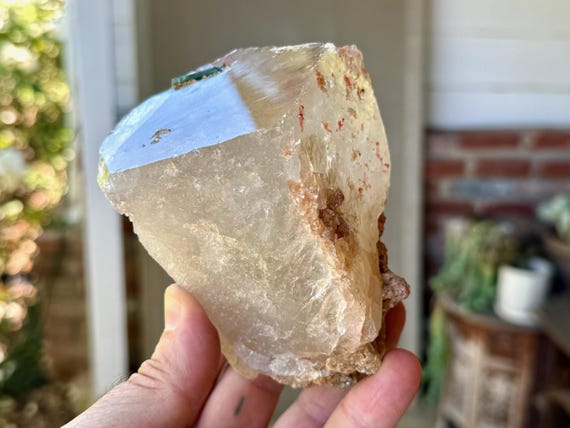 Unicorn Stone, Citrine with Blue-Green Tourmaline & Golden Mica, 793g, Old Find, Aricanga Mine, Minas Gerais, Brazil W540