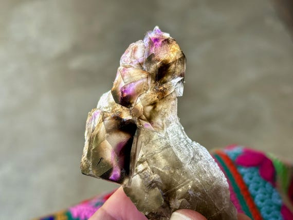 Elestial Amethyst Scepter, 114g, Old Find, Spiritual Protection & Purification, Espírito Santo, Brazil T789