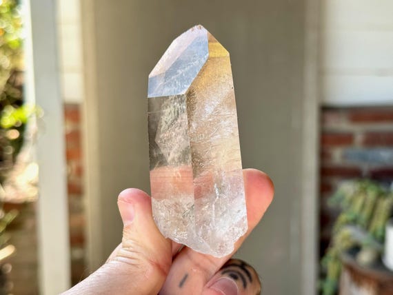 Tangerose Starbrary Quartz, Channeling Formation, 186g, New Find, Water Clear Clarity, Minas Gerais, Brazil W739
