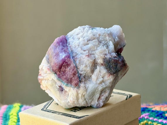 Paraiba Tourmaline & Albite, Bicolor Pink and Blue, 109g, Self-Standing, Rio Grande Del Norte, Brazil V663