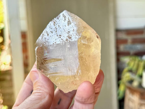 Brilliant Natural Citrine with Time Link and Uniquely Etched Main Facets, 266g, New Find, Aracuai, Minas Gerais, Brazil W504