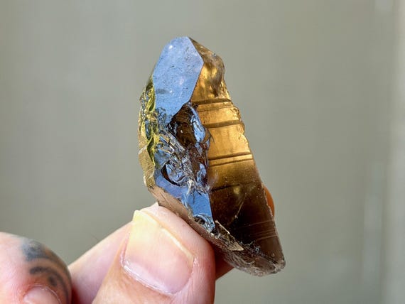 Lightning Strike Smoky Lemurian Quartz, 24g, Amplify Prana & Chi, Increase Energy Flow, Bahia, Brazil B173