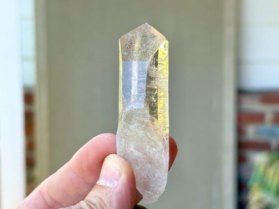 Golden Healer Starbrary Quartz, Channeling Formation with Etched Facets, 54g, Water Clear Quartz with Star Markings, Brazil T209