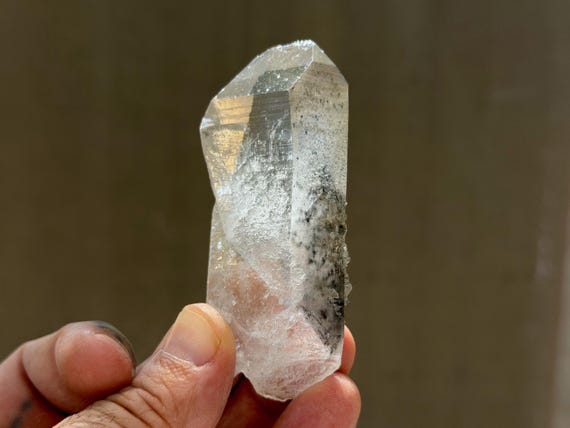Black Phantom Lemurian Quartz, 102g, Detoxification & Purification, Bahia, Brazil B663