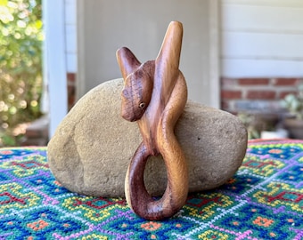 Snake Kuripe Pipe, Hand Carved, Solid Wood Kuripe, Traditional Shamanic Applicator Pipe