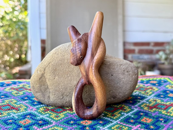 Snake Kuripe Pipe, Hand Carved, Solid Wood Kuripe, Traditional Shamanic Applicator Pipe