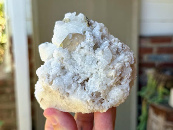 White Albite with Smoky Quartz & Mica, Self-Standing, 580g, Solar Plexus Chakra, Minas Gerais, Brazil X732