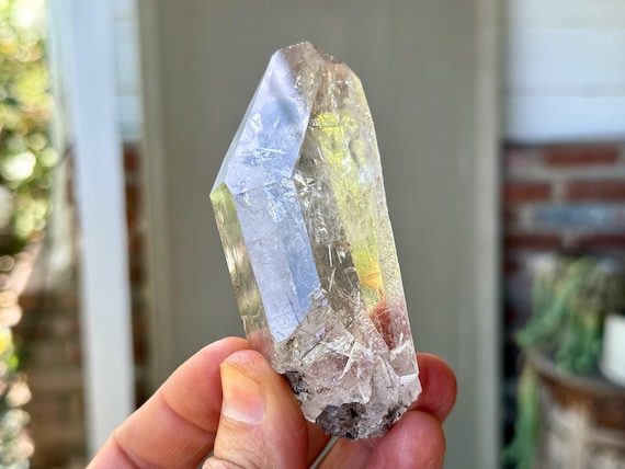 Water Clear Quartz, Black Tourmaline Inclusions, 214g, Prayer & Setting Intentions, Aracuai, Minas Gerais, Brazil W555
