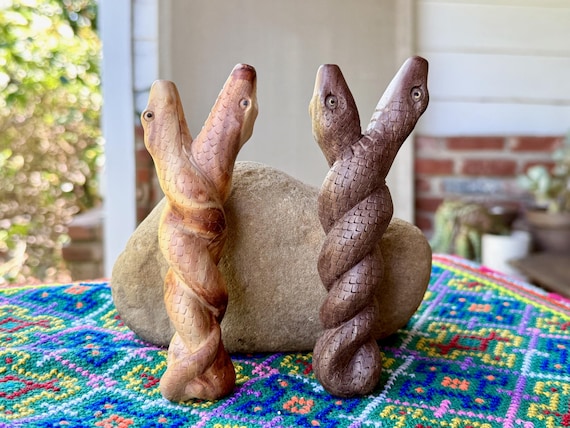 Snake Kuripe, Hand Carved Serpent Kuripe, Choose ONE of Two Designs, Traditional Shamanic Applicator Pipe