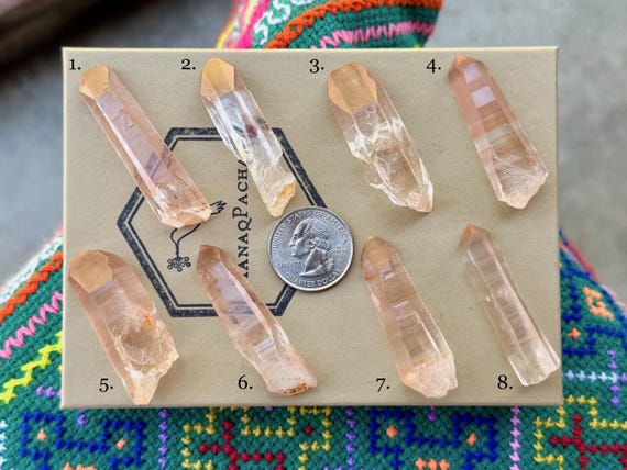 Tangerose Lemurian Quartz, Choose ONE of Eight, New Find, Sacral Chakra, Minas Gerais, Brazil B237