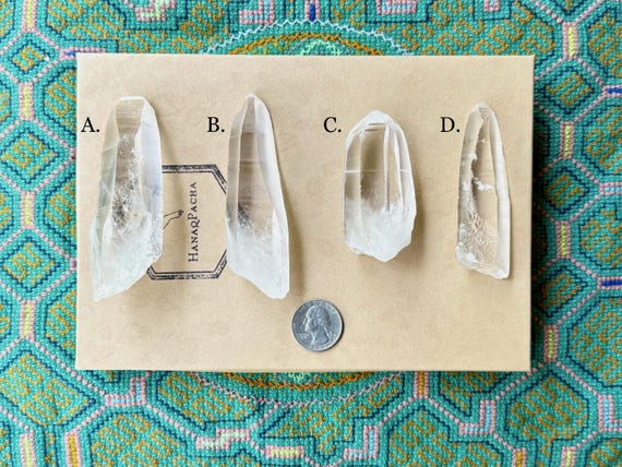 Lemurian Quartz Crystals, Choose ONE of Four, Water Clear Lemurians, Serra do Cabral, Minas Gerais, Brazil R559