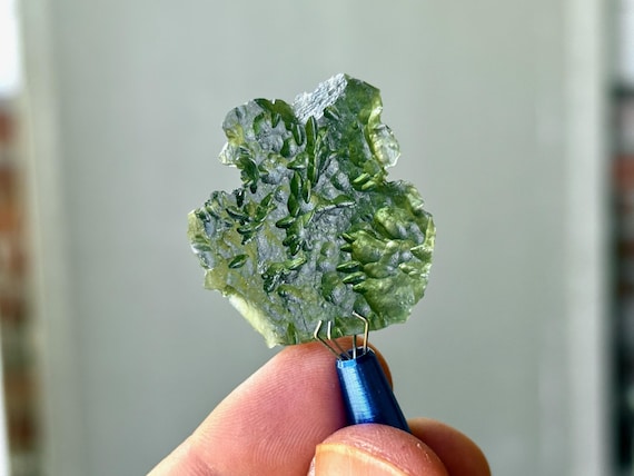 Moldavite, All Natural, 9.8g, Authentic High-Grade Moldavite, Interplanetary Extraterrestrial Crystal, Chlum, Czech Republic T972