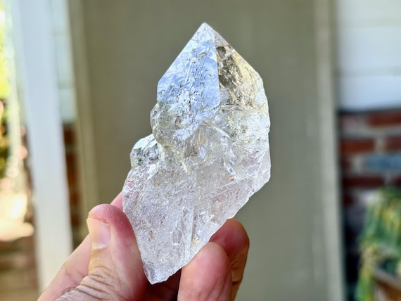 Cathedral Ice Quartz, Water Clear & Hydrothermally Etched, 216g, New Find, Self-Standing Crystal, Diamantina, Minas Gerais, Brazil V005