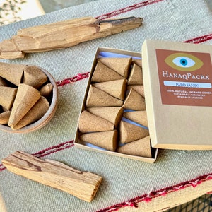 Palo Santo Incense Cones, 100% Natural Handmade Palo Santo Incense, Sustainably Harvested in Peru, Cleansing and Purification