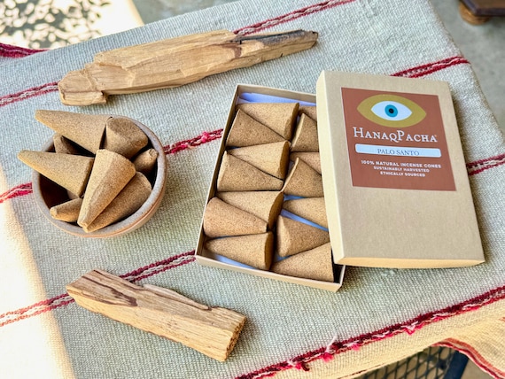 Palo Santo Incense Cones, 100% Natural Handmade Palo Santo Incense, Sustainably Harvested in Peru, Cleansing and Purification