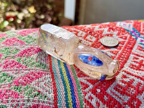Shamanic Crystal Serpent, Hand Carved from Native Quartz, Incan Snake Totem, Handmade in Peru