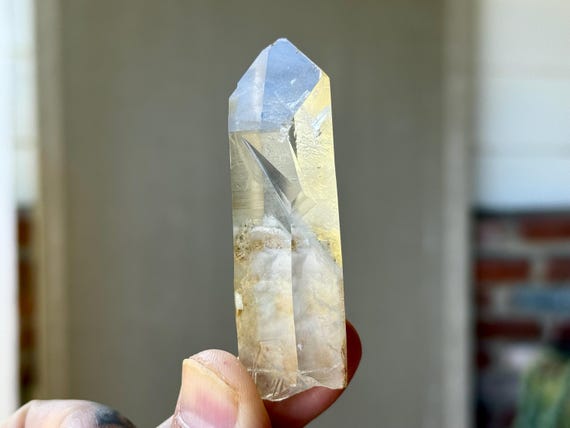 Golden Healer Quartz, White Kaolinite Inclusion, 46g, Purification & Detoxification, Goias, Brazil T976