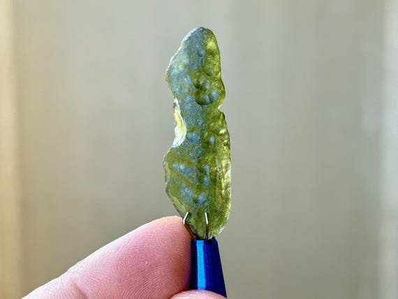 Moldavite, Elongated Formation, 4g, Authentic High-Grade Moldavite, Interplanetary Extraterrestrial Crystal, Chlum, Czech Republic T892