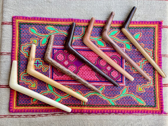 Basic Tepi Pipe, Your Choice of 7 Different Styles, Single Block Solid Wood Tepi, Handmade Shamanic Applicator Pipe