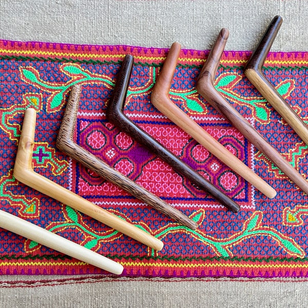 Basic Tepi Pipe, Your Choice of 7 Different Styles, Single Block Solid Wood Tepi, Handmade Shamanic Applicator Pipe